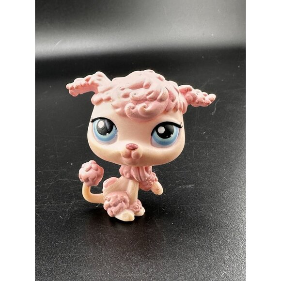 Littlest Pet Shop LPS Authentic Pink Poodle Dog Blue Eyes #48 2004 Hasbro - Picture 1 of 6